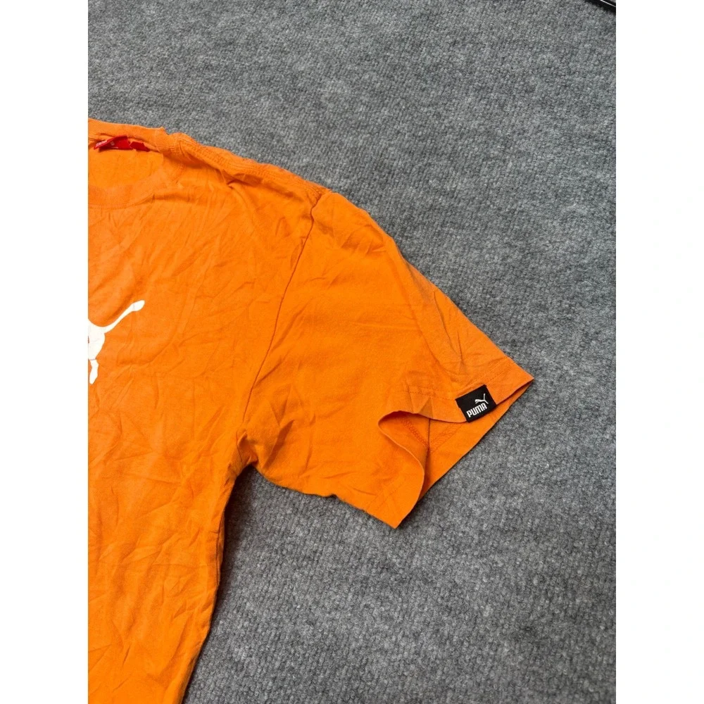Puma Mens Graphic Logo T-Shirt Orange Cotton Short Sleeve‎ Tee Size Medium M